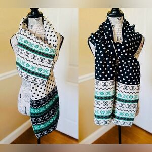 J. CREW Fair Isle Knit Polka Dot
Reversible Scarf